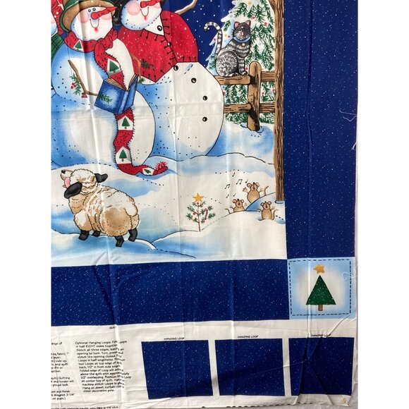 Daisy Kingdom Heaven Natur Sing Snowman Quick Quilt Panel Christmas Craft Fabric - Picture 5 of 9